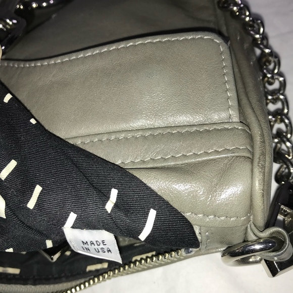 REBECCA MINKOFF Mini M.A.C Gray Leather Chain Strap Crossbody - Picture 9 of 9